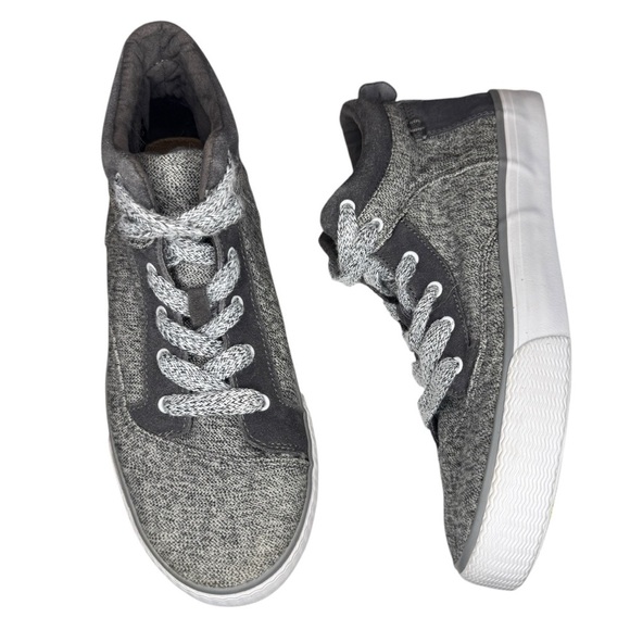 Tom’s Camila High Heather Grey Suede Textile Hightop Sneakers Shoes Womens 7 - Picture 1 of 12